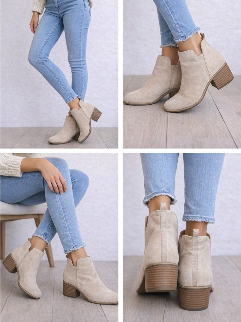 Dr. Scholl’s Tan Suede Ankle Booties Size 10M Block Heel Comfort Chelsea Boots